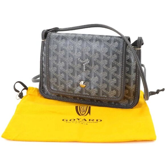 GOYARD Plumet Pocket Wallet Shoulder Bag PVC Leather Grey Purse 90270996 - Picture 1 of 6